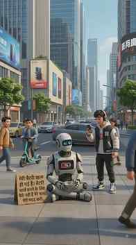 रोबोट ने मांगी भीख #RobotBeggar #AICartoon #3DCartoonAnimati