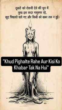 Sabko roshni de di, andhera bas apne hisse me reh gaya.
.
"K