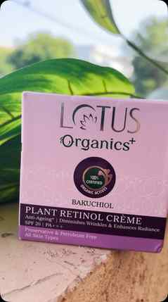 Try this lotus organics plant retinol cream and get soft and