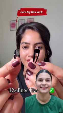 Trying viral eyeliner hack using hair pin🤯
It's failed ❌

V