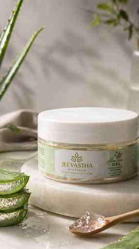 Glow, the natural way ๐ฟ
Jeevastha Ayurveda Aloe Vera Gel ~