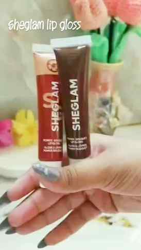 Sheglam glossy lip balm its a thick texture but it's light w