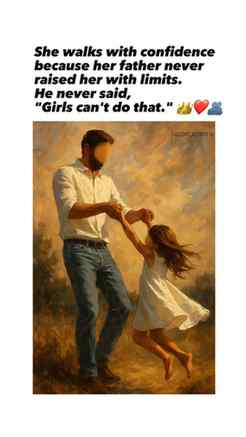 She walks with confidence because her father never raised he
