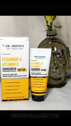 Dr. Sheth's Ceramide & Vitamin C Sunscreen SPF 50+ 
l UVA & 