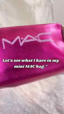 Let’s see what’s inside my mini MAC bag 💄✨—tiny but packed 