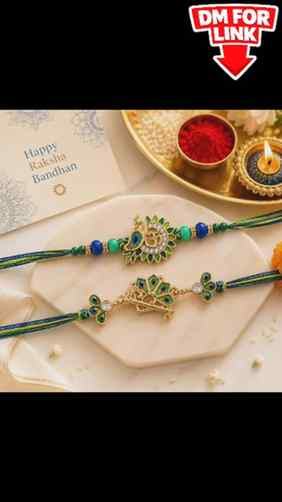 CraftVatika Kundan Rakhi Set for Brother Set of 2, Designer 