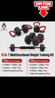 Burnlab 6 in 1 multifunctional weight training kit - Dumbbel