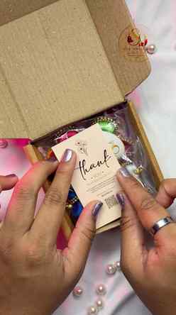 Packing a beautiful jhumka order going all the way to Panjim