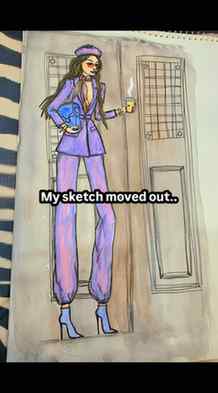 My sketch moved out.. and took the purple suit with her 🚪💜