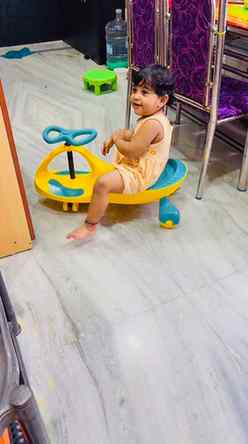 Looks like my little driver has already mastered her new car