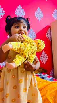 Cindrela is over the moon after getting her little toy baby!