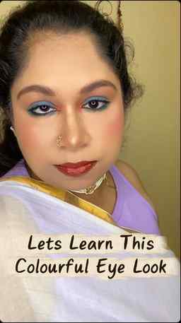 Eye Makeup Tutorial 
When your saree is light, highlight you