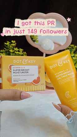 I got this PR from @dotandkey.skincare at just 149 followers