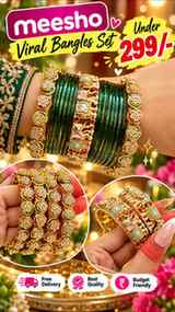 ✨ Meesho Bangles Under ₹299 😍💚
Festive look ho ya wedding