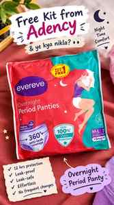 1 period panty = 3 pads
Gives 12 hours protection
360 anti l