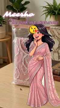 Beautiful pink net saree wow 😲
Follow and comment for the