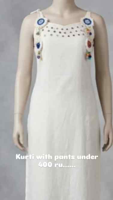 Sleeve less kurti with pants under 400 ru
Follow and comment