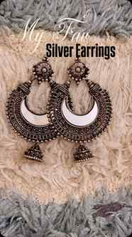 Navratri nights call for statement silver earrings ✨🪔 Comme