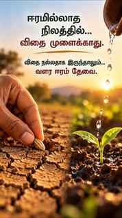 ஒவ்வொரு விதைக்கும் மண் மட்டும் போதாது…
ஈரமும் தேவை.
அதேபோல்,