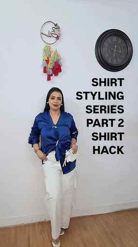 One satin shirt. One little styling trick. And suddenly… ✨💙