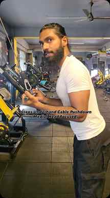 💪 How to do Triceps Underhand Cable Pushdown (Rod) — Medial