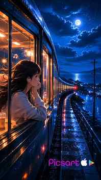 Peaceful Journey At Night ❤️ Made With Picsart
.
.
.
 Create