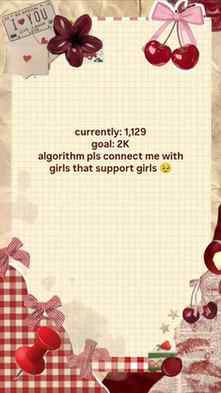 currently: 1,129
goal: 2K
algorithm pls connect me with
girl