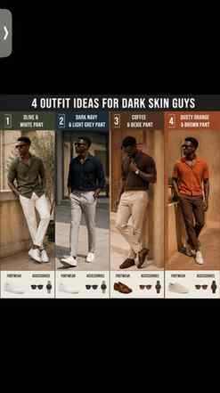 Dark skin toned guys outfits.
[ MEN'S CLOTHING FASHION DARK
