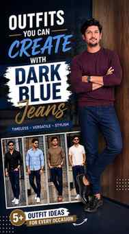Dark blue jeans.
[Blue Jeans Outfits Kannada fashion]
