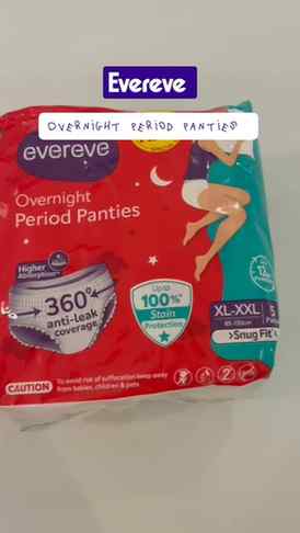 Gives 12 hours protection.
1 Period Panty = 3 Pads.
360° A