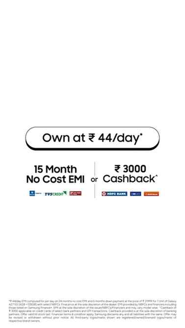 #collaboration 🚨 Own at ₹ 44/day* | Galaxy A27 5G 🚨
⚡ Tru