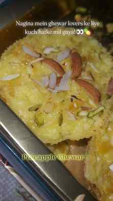 Pineapple Ghewar 🍍
Taste: Approved to try✅️
Has chunks of
