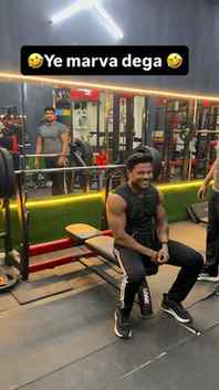 Aaj marva deta @mohit_gurjar_67m 😂#fitness #gym #bodybuildi