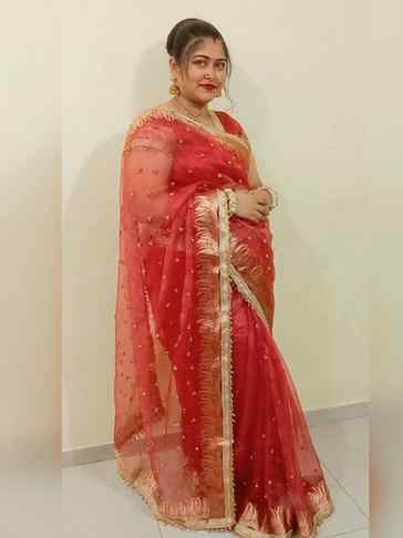 ✨ Flipkart Viral Ghungroo Saree ✨
Tissue Organza Saree with 