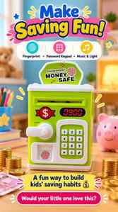 💰✨ Make Saving Fun for Kids!
A cute Fingerprint Money Safe