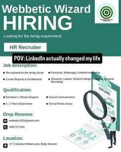 🚀 We are Hiring: HR Recruiter 🚀
Webbetic Wizard is lookin