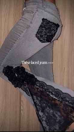 .
.
.
.
.
.
.
.
.
.
.
Laced jeans, lace panel jeans, stateme