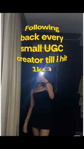 Following back every small UGC creator until I hit 1K ๐คโจ Le