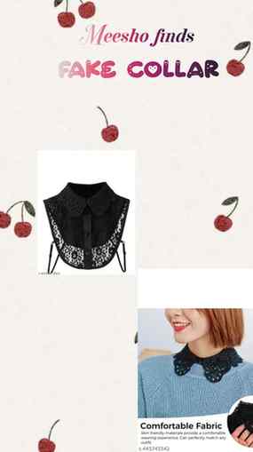 Comment for link
[meesho finds fake collar, detachable col