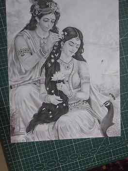 Shringar" - Radha Krishna Original Sketch 
Price: ₹5,500

25