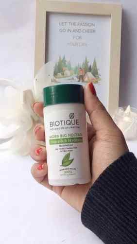 "Morning routine essential — Biotique's Morning Nectar moist