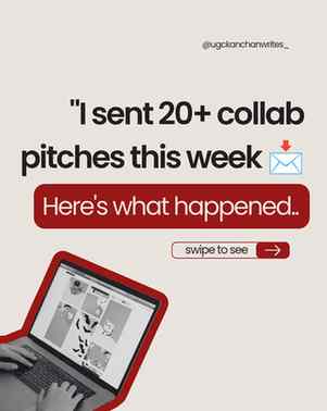 I sent 20+ collab pitches this week 📩 Some said not now, so