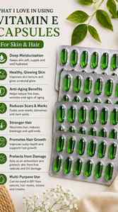 Started using Vitamin E capsules recently 🌿
Glow for skin
