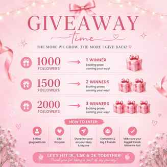 🎀 MILESTONE GIVEAWAY! 🎀

The more we grow, the more I give