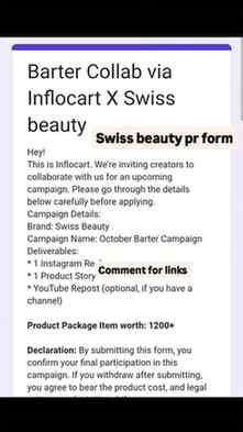 SWISS BEAUTY PR FORM
π Click the form link below π Fill i