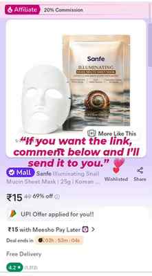 “If you want the link, comment below and I’ll send it to you