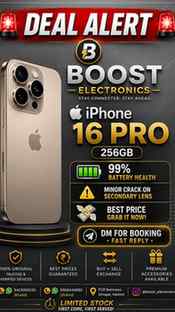 🚨 DEAL ALERT 🚨
📱 iPhone 16 Pro (256GB)
✅ 99% Battery He