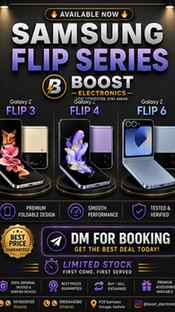 🔥 SAMSUNG FLIP SERIES AVAILABLE 🔥
📱 Galaxy Z Flip 3
📱 G