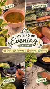 🏡 My kind of evening — soup, chores & a little me-time. ☕️�