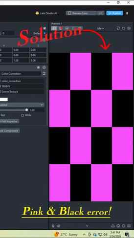 Pink and Black boxes error in Lens Studio!
.
.

#solution #t